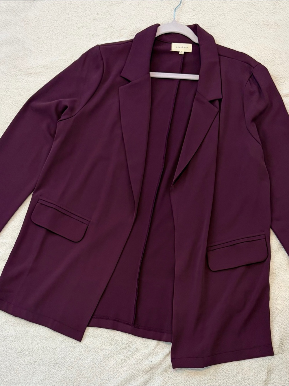 MELLODAY Plum Open-Front Blazer Jacket